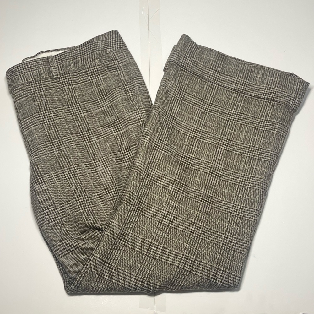 J. Crew Gray Plaid Wide Leg Pants